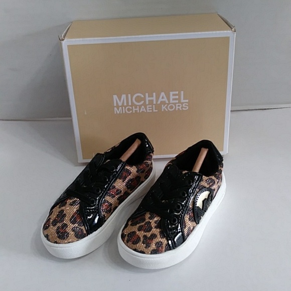 Michael Kors Other - Michael Kors Kids Black & Leopard Print Sneakers Size 6 *NWT*